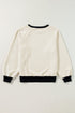Textured Geometric Knit Raglan Sleeve Pullover Sweatshirt
