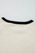 Textured Geometric Knit Raglan Sleeve Pullover Sweatshirt