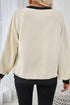 Textured Geometric Knit Raglan Sleeve Pullover Sweatshirt
