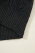 Textured Geometric Open Knit V Neck Sweater