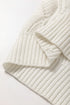 Textured Geometric Open Knit V Neck Sweater