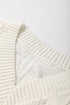 Textured Geometric Open Knit V Neck Sweater