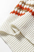Textured Geometric Stripe Crew Neck Long Sleeve Pullover Sweater
