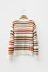 Textured Geometric Stripe Crew Neck Long Sleeve Pullover Sweater
