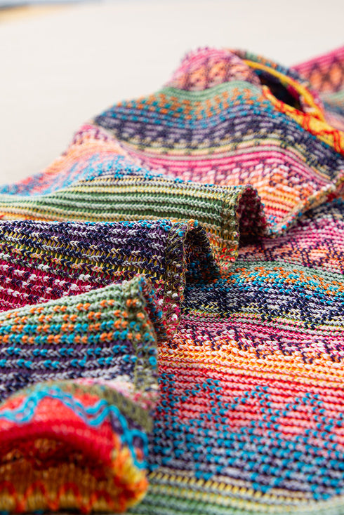 Textured Geometric Stripe Knit Sleeveless Tank Top