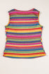 Textured Geometric Stripe Knit Sleeveless Tank Top