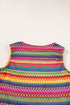Textured Geometric Stripe Knit Sleeveless Tank Top
