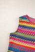 Textured Geometric Stripe Knit Sleeveless Tank Top