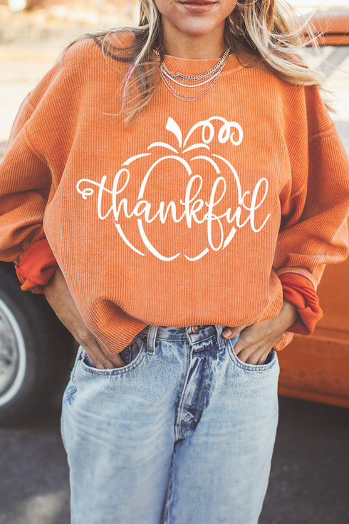 Textured Graphic Drop Shoulder Crew Neck Pullover Sweatshirt