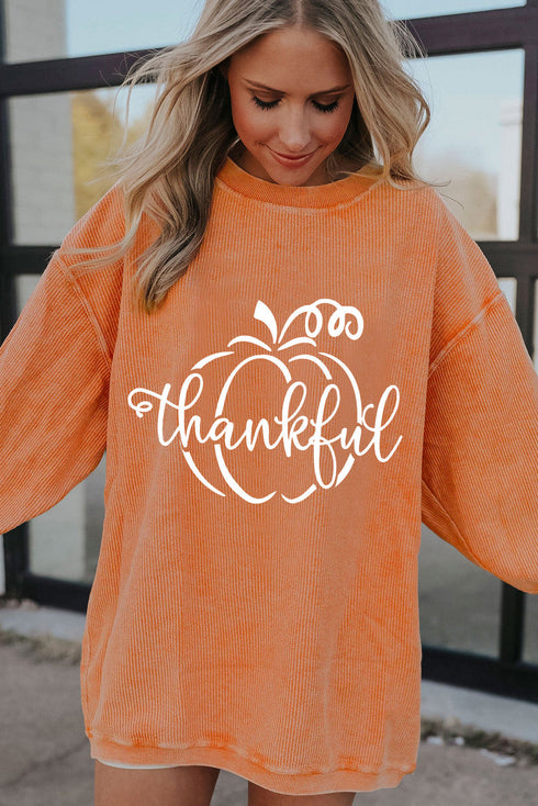 Textured Graphic Drop Shoulder Crew Neck Pullover Sweatshirt