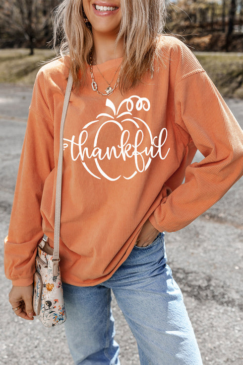 Textured Graphic Drop Shoulder Crew Neck Pullover Sweatshirt