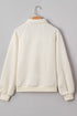Textured Grid Knit Button Front Collared Pullover