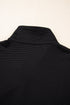 Textured Half Zip Kangaroo Pocket Drawstring Shorts Set