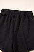 Textured Half Zip Kangaroo Pocket Drawstring Shorts Set