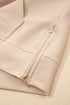 Textured Half Zip Kangaroo Pocket Drawstring Shorts Set