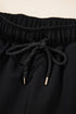 Textured Half Zip Kangaroo Pocket Drawstring Shorts Set