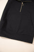 Textured Half Zip Kangaroo Pocket Drawstring Shorts Set