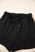 Textured Half Zip Kangaroo Pocket Drawstring Shorts Set