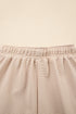 Textured Half Zip Kangaroo Pocket Drawstring Shorts Set
