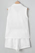 Textured Half Zip Tank Drawstring Short Sets