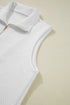 Textured Half Zip Tank Drawstring Short Sets