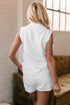Textured Half Zip Tank Drawstring Short Sets