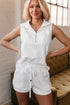 Textured Half Zip Tank Drawstring Short Sets