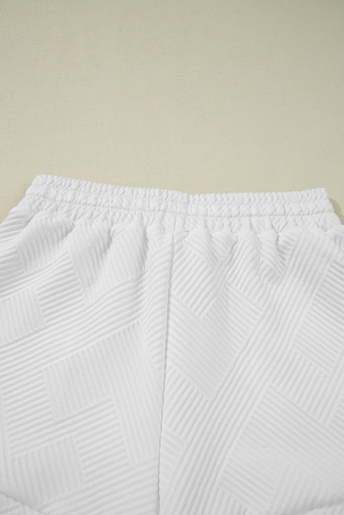Textured Half Zip Tank Drawstring Short Sets