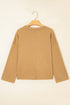 Textured Heart Applique Raw Edge Crew Neck Sweatshirt