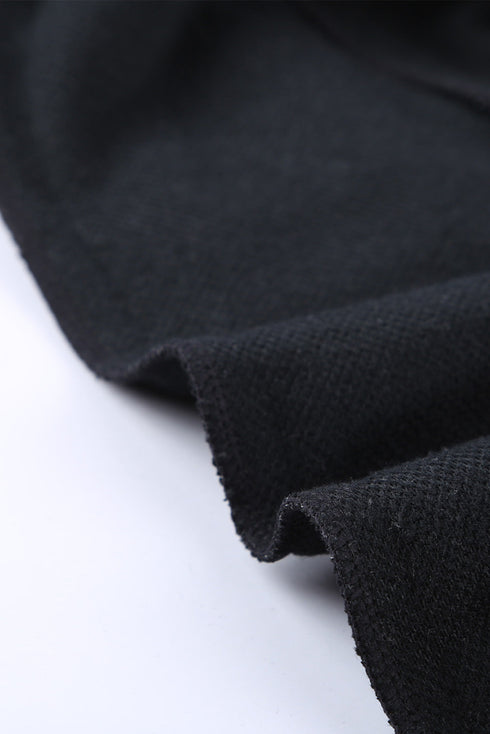 Textured Heathered Button Front Henley Hooded Pullover