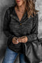 Textured Heathered Button Front Henley Hooded Pullover