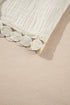 Textured High Waist Knotted Lace Hem Frilled Casual Shorts