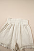 Textured High Waist Knotted Lace Hem Frilled Casual Shorts