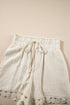 Textured High Waist Knotted Lace Hem Frilled Casual Shorts