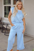 Textured High Waist Wide Leg Tank Top Pant Set