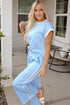 Textured High Waist Wide Leg Tank Top Pant Set