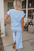 Textured High Waist Wide Leg Tank Top Pant Set