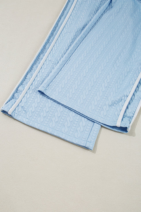 Textured High Waist Wide Leg Tank Top Pant Set