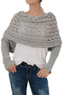 Textured Hollowed Knit Cross Detail Sleeve Scarf