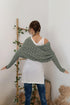 Textured Hollowed Knit Cross Detail Sleeve Scarf