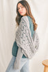 Textured Hollowed Knit Cross Detail Sleeve Scarf