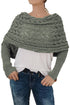 Textured Hollowed Knit Cross Detail Sleeve Scarf