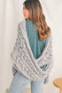 Textured Hollowed Knit Cross Detail Sleeve Scarf