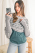 Textured Hollowed Knit Cross Detail Sleeve Scarf