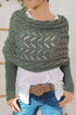 Textured Hollowed Knit Cross Detail Sleeve Scarf