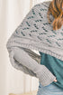 Textured Hollowed Knit Cross Detail Sleeve Scarf