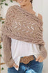 Textured Hollowed Knit Cross Detail Sleeve Scarf