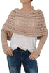 Textured Hollowed Knit Cross Detail Sleeve Scarf
