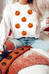 Textured Jack O Lantern Motif Crew Neck Sweatshirt