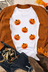 Textured Jack O Lantern Motif Crew Neck Sweatshirt